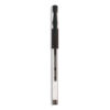 Comfort Grip Gel Pen, Stick, Fine 0.5 mm, Black Ink, Clear/Black Barrel, Dozen