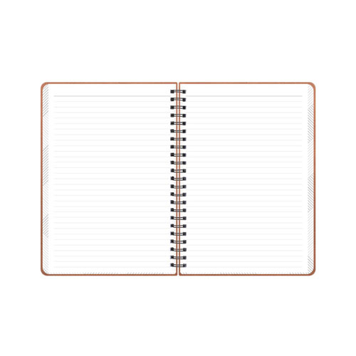 ASMBLD Faux Leather Wirebound Notebook, 1-Subject, Medium/College Rule, Tan Cover, (80) 8.5 x 5.75 Sheets