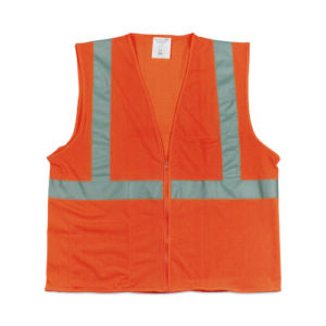 Zipper Safety Vest, X-Large, Hi-Viz Orange