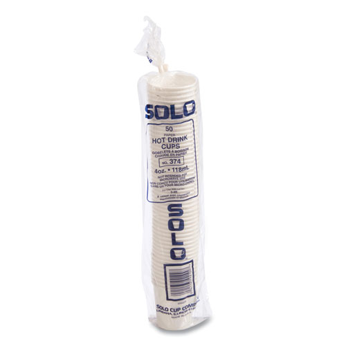 Single-Sided Poly Paper Hot Cups, 4 oz, White, 50 Bag, 20 Bags/Carton