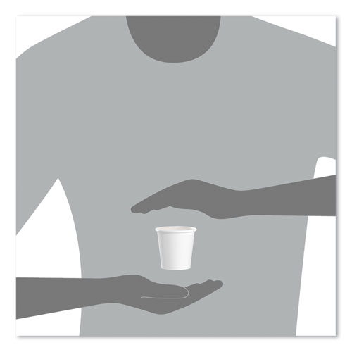 Single-Sided Poly Paper Hot Cups, 4 oz, White, 50 Bag, 20 Bags/Carton
