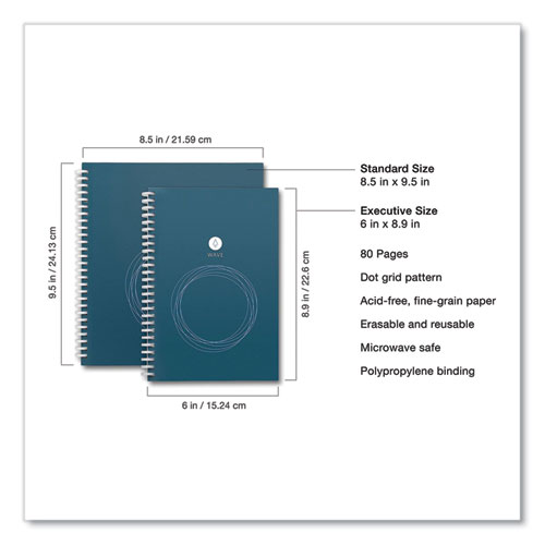 Wave Smart Reusable Notebook, Dotted Rule, Blue Cover, (40) 9.5 x 8.5 Sheets - Image 5