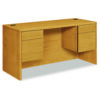 10700 Kneespace Credenza, 3/4 Height Pedestals, 60w x 24d x 29.5h, Harvest