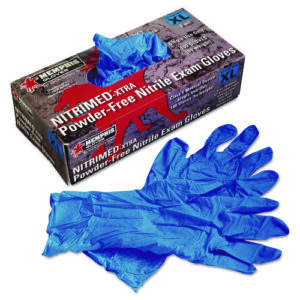 Nitri-Med Disposable Nitrile Gloves, Blue, X-Large, 100/Box