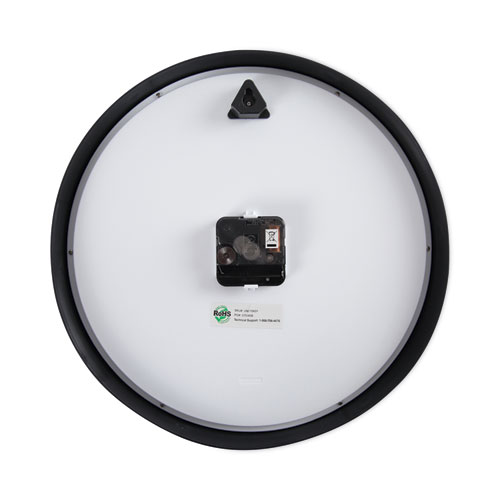 Classic Round Wall Clock, 12.63" Overall Diameter, Black Case, 1 AA (sold separately)