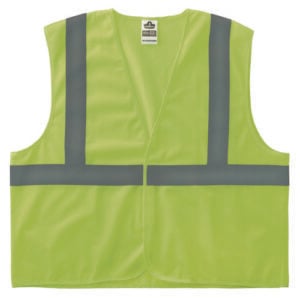 GloWear 8205HL-ECO Class 2 Recycled Hi-Vis Vest, Mesh, Polyester, 2X-Large/3X-Large, Lime
