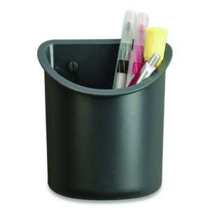 Verticalmate Plastic Pencil Cup, 4.25 x 4.25 x 5, Fabric Panel Mount, Gray