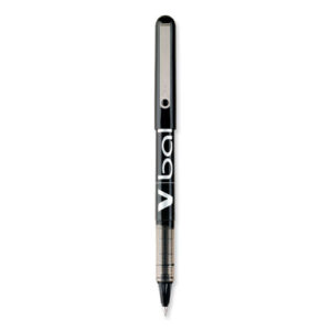 VBall Liquid Ink Rollerball Pen, Stick, Extra-Fine 0.5 mm, Black Ink, Black/Clear Barrel, Dozen
