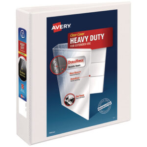 Heavy-Duty Non Stick View Binder with DuraHinge and Slant Rings, 3 Rings, 2" Capacity, 11 x 8.5, White, (5504)