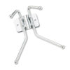 Metal Wall Rack, Two Ball-Tipped Double-Hooks, Metal, 6.5w x 3d x 7h, Chrome