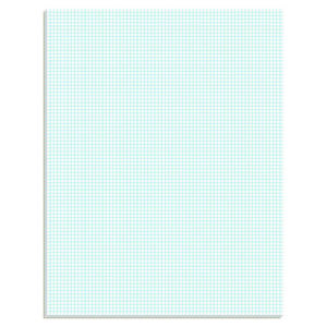 Quadrille Pads, Quadrille Rule (8 sq/in), 50 White (Heavyweight 20 lb Bond) 8.5 x 11 Sheets