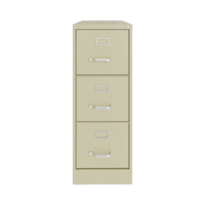 Three-Drawer Economy Vertical File, Letter-Size File Drawers, 15" x 22" x 40.19", Putty
