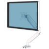 Platinum Series Single Monitor Arm, For 27" Monitors, 360 deg Rotation, 45 deg Tilt, 180 deg Pan, White, Supports 20 lb