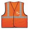 GloWear 8216BA Class 2 Breakaway Mesh ID Holder Vest, Polyester, Large/X-Large, Orange