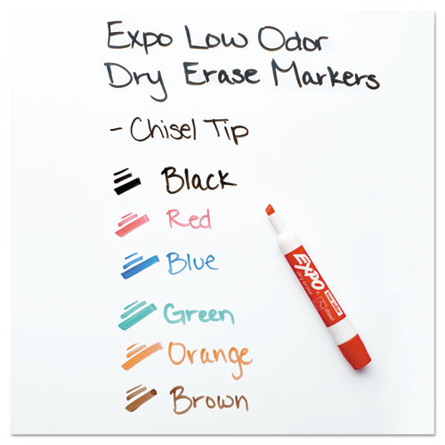 Low-Odor Dry Erase Marker and Organizer Kit, Broad Chisel Tip, Assorted Colors, 6/Set