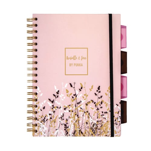 B5 Size Project Book, 4-Subject, Medium/College Rule, Assorted Floral Covers, (100) 9.8 x 6.9 Sheets, 3/Pack