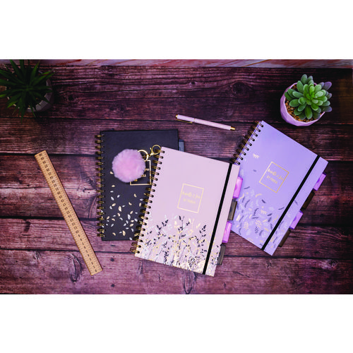 B5 Size Project Book, 4-Subject, Medium/College Rule, Assorted Floral Covers, (100) 9.8 x 6.9 Sheets, 3/Pack