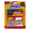 Chalk and Eraser Set, (12) White/(12) Assorted