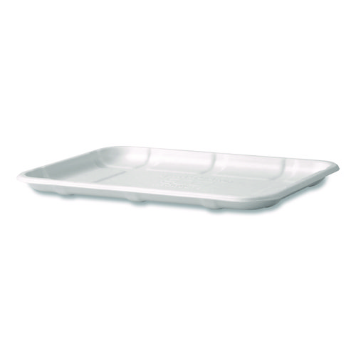 Meat and Produce Food Trays, 8.5 x 6.2 x 0.5, White, Sugarcane Fiber, 400/Carton