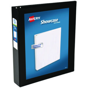 Showcase Economy View Binders with Slant Rings, 3 Rings, 1.5" Capacity, 11 x 8.5, Black