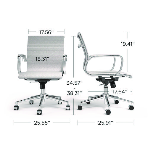 Siskin Fabric Managers Chair, Supports Up to 275 lb, 16.93 to 20.67 Seat Height, Gray Seat, Gray Back, Chrome Base