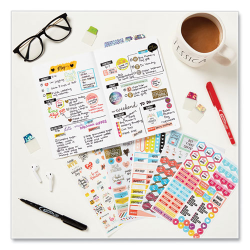 Planner Sticker Variety Pack, Budget, Fitness, Motivational, Seasonal, Work, Assorted Colors, 1,744/Pack