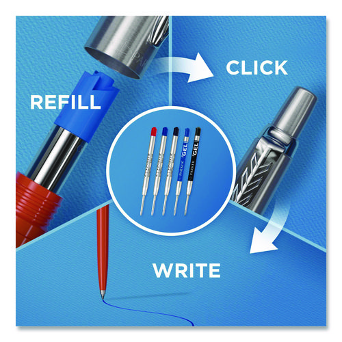 Jotter Ballpoint Pen, Retractable, Medium 0.7 mm, Blue Ink, Royal Blue/Chrome Barrel