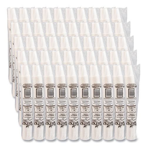 Paper Water Cups, 3 oz, White, 100/Bag, 50 Bags/Carton