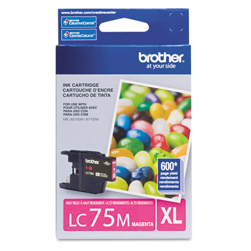 Brother LC75M High Yield Inkjet Ink Cartridge - Magenta - 1 Each