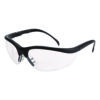 Klondike Safety Glasses, Matte Black Frame, Clear Lens, 12/Box