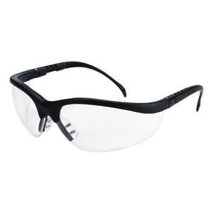Klondike Safety Glasses, Matte Black Frame, Clear Lens, 12/Box