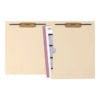 Full Pocket End Tab Fastener Folders, 0.75" Expansion, 2 Fasteners, Letter Size, Manila Exterior, 50/Box