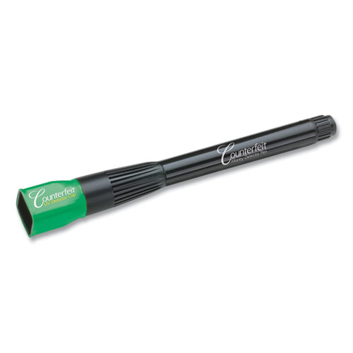 Counterfeit Money Detection System, UV Light; Watermark Detector; Color Change Ink, U.S. Currency, 0.8 x 0.8 x 6, Black/Green