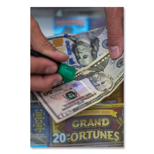 Counterfeit Money Detection System, UV Light; Watermark Detector; Color Change Ink, U.S. Currency, 0.8 x 0.8 x 6, Black/Green