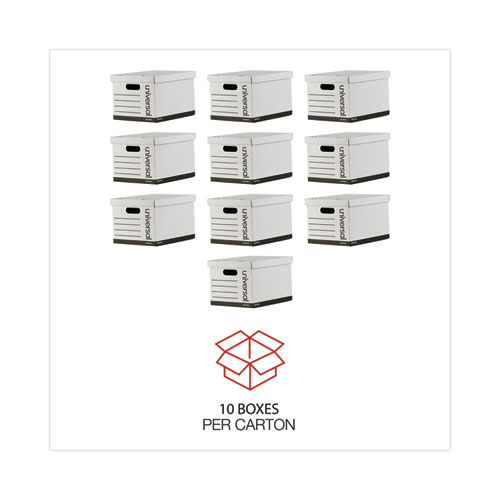 Basic-Duty Economy Record Storage Boxes, Letter/Legal Files, 12" x 15" x 10", White, 10/Carton