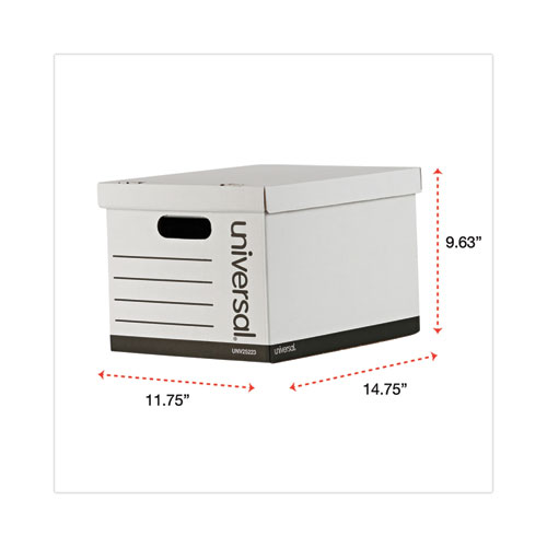 Basic-Duty Economy Record Storage Boxes, Letter/Legal Files, 12" x 15" x 10", White, 10/Carton