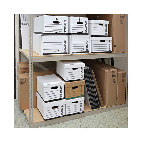 Basic-Duty Economy Record Storage Boxes, Letter/Legal Files, 12" x 15" x 10", White, 10/Carton