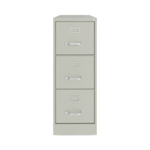 Three-Drawer Economy Vertical File, Letter-Size File Drawers, 15" x 22" x 40.19", Light Gray