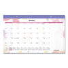 Watercolors Monthly Desk Pad Calendar, Butterfly Artwork, 17.75 x 11, White Sheets, Purple Binding, 12-Month (Jan-Dec): 2025