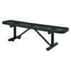 Expanded Steel Flat Bench, 72" x 14.5" x 18", Black Seat, Black Base
