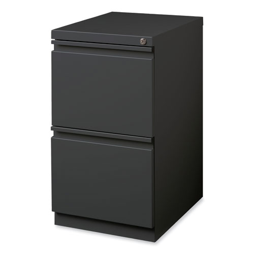 Full-Width Pull 20 Deep Mobile Pedestal File, 2-Drawer: File/File, Letter, Charcoal, 15 x 19.88 x 27.75