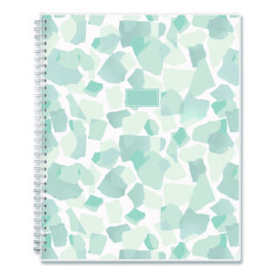 Amitza Weekly/Monthly Planner, Abstract Artwork, 11 x 8.5, Blue/Gray/White Cover, 12-Month (Jan to Dec): 2025