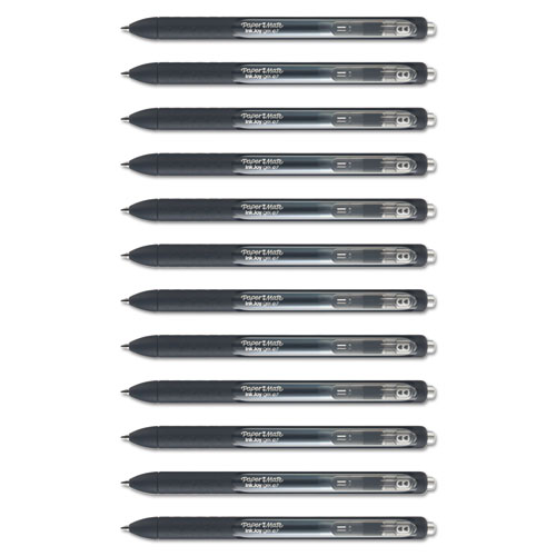InkJoy Gel Pen, Retractable, Medium 0.7 mm, Black Ink, Black Barrel, Dozen