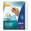 Print and Apply Index Maker Clear Label Dividers, Extra Wide Tab, 5-Tab, White Tabs, 11.25 x 9.25, White, 5 Sets