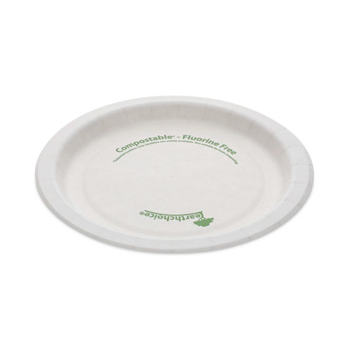 EarthChoice Pressware Compostable Dinnerware, Plate, Paper, 6" dia, White, 750/Carton