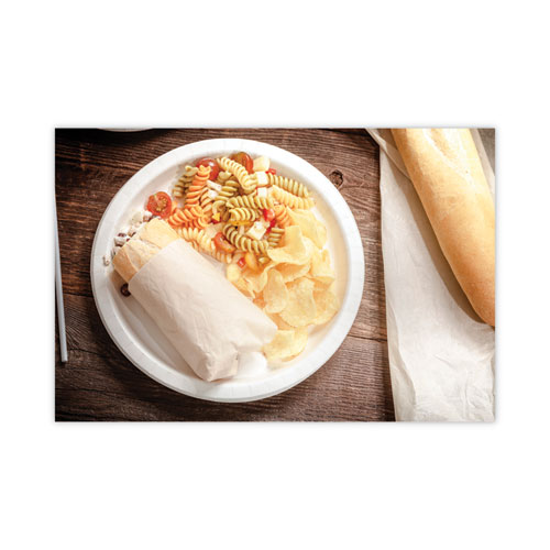 EarthChoice Pressware Compostable Dinnerware, Plate, Paper, 6" dia, White, 750/Carton