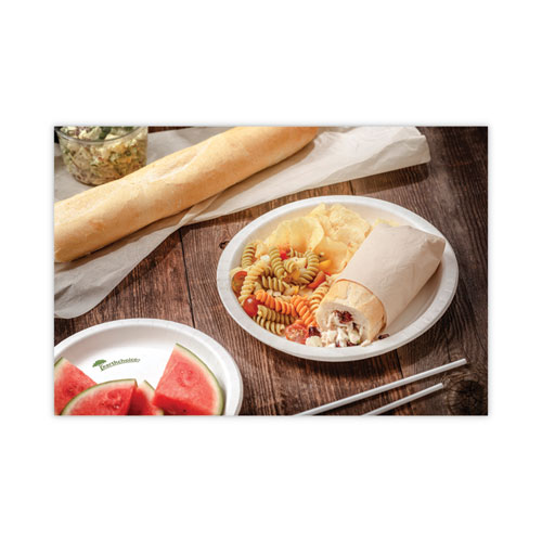 EarthChoice Pressware Compostable Dinnerware, Plate, Paper, 6" dia, White, 750/Carton
