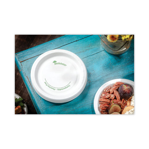 EarthChoice Pressware Compostable Dinnerware, Plate, Paper, 6" dia, White, 750/Carton