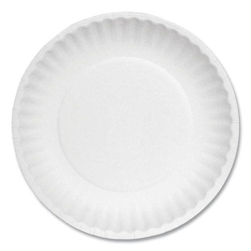 White Paper Plates, 6" dia, 100/Pack, 10 Packs/Carton