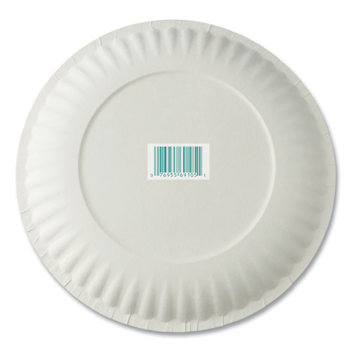 White Paper Plates, 6" dia, 100/Pack, 10 Packs/Carton